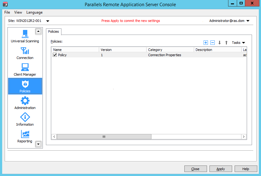 Managing Parallels Client Settings
